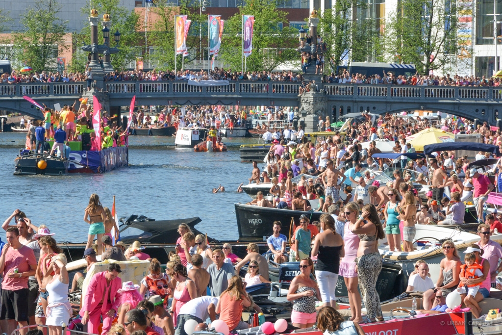 Gay Pride Canal Paradem Amstel Amsterdam The Netherlands Conexão
